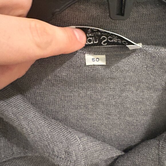 Gran Sasso Men's L Henley Sweater 3-Button Wool/Cashmere Blend - Picture 3 of 4